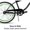 imageJOYSTAR 20quot 24quot 26quot Beach Cruiser Bike for Girls Boys Mens and Womens Single Speed Kids Cruiser Bikes with Coaster Brake Multiple ColorsBlack Green