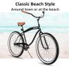 imageJOYSTAR 20quot 24quot 26quot Beach Cruiser Bike for Girls Boys Mens and Womens Single Speed Kids Cruiser Bikes with Coaster Brake Multiple ColorsBlack Gray