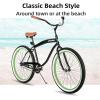 imageJOYSTAR 20quot 24quot 26quot Beach Cruiser Bike for Girls Boys Mens and Womens Single Speed Kids Cruiser Bikes with Coaster Brake Multiple ColorsBlack Green