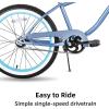 imageJOYSTAR 20quot 24quot 26quot Beach Cruiser Bike for Girls Boys Mens and Womens Single Speed Kids Cruiser Bikes with Coaster Brake Multiple ColorsBlue