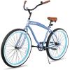 imageJOYSTAR 20quot 24quot 26quot Beach Cruiser Bike for Girls Boys Mens and Womens Single Speed Kids Cruiser Bikes with Coaster Brake Multiple ColorsBlue