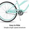 imageJOYSTAR 20quot 24quot 26quot Beach Cruiser Bike for Girls Boys Mens and Womens Single Speed Kids Cruiser Bikes with Coaster Brake Multiple ColorsMint Green