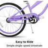imageJOYSTAR 20quot 24quot 26quot Beach Cruiser Bike for Girls Boys Mens and Womens Single Speed Kids Cruiser Bikes with Coaster Brake Multiple ColorsPurple