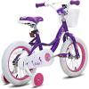 imageJOYSTAR Fairy Girls Bike for Toddlers and Kids Ages 28 Years Old 12 14 16 18 Inch Kids Bike with Training Wheels Handbrake and Basket Toddler Girl Bike Children BicyclePurple