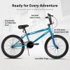 imageJOYSTAR Gemsbok 20 Inch Kids Freestyle BMX Bike for Boys Girls Ages 712 Years 20quot Kids Bicycles for Beginner Level Riders Dual Hand Brakes 2 Pegs Multiple ColorsBlue
