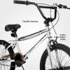 imageJOYSTAR Gemsbok 20 Inch Kids Freestyle BMX Bike for Boys Girls Ages 712 Years 20quot Kids Bicycles for Beginner Level Riders Dual Hand Brakes 2 Pegs Multiple ColorsSilver