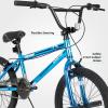 imageJOYSTAR Gemsbok 20 Inch Kids Freestyle BMX Bike for Boys Girls Ages 712 Years 20quot Kids Bicycles for Beginner Level Riders Dual Hand Brakes 2 Pegs Multiple ColorsBlue