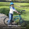 imageJOYSTAR Gemsbok 20 Inch Kids Freestyle BMX Bike for Boys Girls Ages 712 Years 20quot Kids Bicycles for Beginner Level Riders Dual Hand Brakes 2 Pegs Multiple ColorsBlue