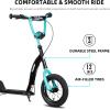 imageJOYSTAR Kick Scooter for Kids 5 Teens ampamp Youth Lightweight Kids Scooter with Adjustable Handlebar 2 Wheel Scooter for Boys ampamp Girls 12quot Inflatable Wheels Rear Drum BrakesBlack