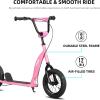 imageJOYSTAR Kick Scooter for Kids 5 Teens ampamp Youth Lightweight Kids Scooter with Adjustable Handlebar 2 Wheel Scooter for Boys ampamp Girls 12quot Inflatable Wheels Rear Drum BrakesPink