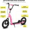 imageJOYSTAR Kick Scooter for Kids 5 Teens ampamp Youth Lightweight Kids Scooter with Adjustable Handlebar 2 Wheel Scooter for Boys ampamp Girls 12quot Inflatable Wheels Rear Drum BrakesPink