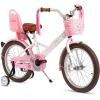 imageJOYSTAR Little Miss Kids Bike for 29 Years Girls 12 14 16 18 Inch Princess Girls Bike with Training Wheels Doll Seat Bike Streamers Toddler Girl Bikes Kids Bicycle Blue Pink WhiteWhite