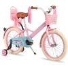 imageJOYSTAR Little Miss Kids Bike for 29 Years Girls 12 14 16 18 Inch Princess Girls Bike with Training Wheels Doll Seat Bike Streamers Toddler Girl Bikes Kids Bicycle Blue Pink WhitePink