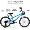 imageJOYSTAR Pluto 12 14 16 18 20 Inch Kids Bike with Light Up Training Wheels Kids Bicycle for Boys Girls Age 312 Years Children Bikes Multiple ColorsBlue