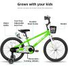 imageJOYSTAR Pluto 12 14 16 18 20 Inch Kids Bike with Light Up Training Wheels Kids Bicycle for Boys Girls Age 312 Years Children Bikes Multiple ColorsGreen