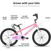 imageJOYSTAR Pluto 12 14 16 18 20 Inch Kids Bike with Light Up Training Wheels Kids Bicycle for Boys Girls Age 312 Years Children Bikes Multiple ColorsPink