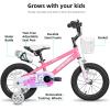 imageJOYSTAR Pluto 12 14 16 18 20 Inch Kids Bike with Light Up Training Wheels Kids Bicycle for Boys Girls Age 312 Years Children Bikes Multiple ColorsPink