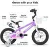 imageJOYSTAR Pluto 12 14 16 18 20 Inch Kids Bike with Light Up Training Wheels Kids Bicycle for Boys Girls Age 312 Years Children Bikes Multiple ColorsPurple