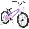 imageJOYSTAR Pluto 12 14 16 18 20 Inch Kids Bike with Light Up Training Wheels Kids Bicycle for Boys Girls Age 312 Years Children Bikes Multiple ColorsPurple
