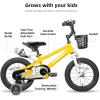 imageJOYSTAR Pluto 12 14 16 18 20 Inch Kids Bike with Light Up Training Wheels Kids Bicycle for Boys Girls Age 312 Years Children Bikes Multiple ColorsYellow
