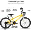 imageJOYSTAR Pluto 12 14 16 18 20 Inch Kids Bike with Light Up Training Wheels Kids Bicycle for Boys Girls Age 312 Years Children Bikes Multiple ColorsYellow