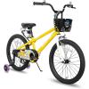 imageJOYSTAR Pluto 12 14 16 18 20 Inch Kids Bike with Light Up Training Wheels Kids Bicycle for Boys Girls Age 312 Years Children Bikes Multiple ColorsYellow