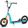 imageJOYSTAR Kick Scooter for Kids 5 Teens ampamp Youth Lightweight Kids Scooter with Adjustable Handlebar 2 Wheel Scooter for Boys ampamp Girls 12quot Inflatable Wheels Rear Drum BrakesBlue