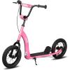 imageJOYSTAR Kick Scooter for Kids 5 Teens ampamp Youth Lightweight Kids Scooter with Adjustable Handlebar 2 Wheel Scooter for Boys ampamp Girls 12quot Inflatable Wheels Rear Drum BrakesPink