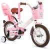 imageJOYSTAR Little Miss Kids Bike for 29 Years Girls 12 14 16 18 Inch Princess Girls Bike with Training Wheels Doll Seat Bike Streamers Toddler Girl Bikes Kids Bicycle Blue Pink WhiteWhite