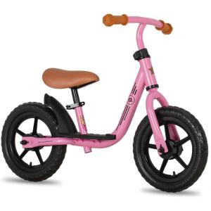 imageJOYSTAR 10quot12quot Toddler Balance Bike for Girls ampamp Boys Ages 18 Months to 5 Years Kids Push Bike with Footrest ampamp Adjustable Seat Height First Birthday Gifts for 25 Boys GirlsPink