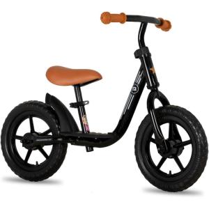 imageJOYSTAR 10quot12quot Toddler Balance Bike for Girls ampamp Boys Ages 18 Months to 5 Years Kids Push Bike with Footrest ampamp Adjustable Seat Height First Birthday Gifts for 25 Boys GirlsBlack