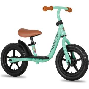 imageJOYSTAR 10quot12quot Toddler Balance Bike for Girls ampamp Boys Ages 18 Months to 5 Years Kids Push Bike with Footrest ampamp Adjustable Seat Height First Birthday Gifts for 25 Boys GirlsGreen