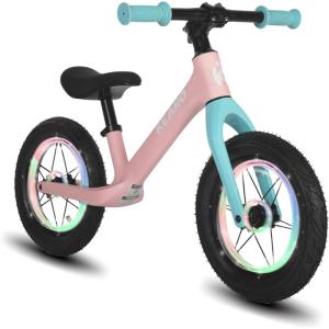 imageJOYSTAR 12 Inch Balance Bike for 18months 2 3 4 and 5 Years Old Boys and Girls Lightweight Push Bike with Adjustable Handlebar and Seat Gift Bike for 25 Boys GirlsSanfordPink