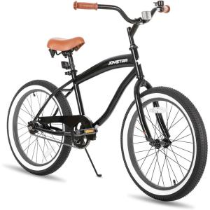 imageJOYSTAR 20quot 24quot 26quot Beach Cruiser Bike for Girls Boys Mens and Womens Single Speed Kids Cruiser Bikes with Coaster Brake Multiple ColorsBlack Gray