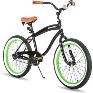 imageJOYSTAR 20quot 24quot 26quot Beach Cruiser Bike for Girls Boys Mens and Womens Single Speed Kids Cruiser Bikes with Coaster Brake Multiple ColorsBlack Green