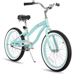imageJOYSTAR 20quot 24quot 26quot Beach Cruiser Bike for Girls Boys Mens and Womens Single Speed Kids Cruiser Bikes with Coaster Brake Multiple ColorsMint Green