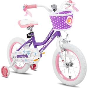 imageJOYSTAR Angel Girls Bike for Toddlers and Kids Ages 213 Years Old 12 14 16 18 20 Inch Kids Bike with Training Wheels ampamp Basket 20 24 Inch Girls Bicycle with Handbrake ampamp KickstandPurple