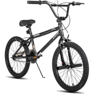 imageJOYSTAR Gemsbok 20 Inch Kids Freestyle BMX Bike for Boys Girls Ages 712 Years 20quot Kids Bicycles for Beginner Level Riders Dual Hand Brakes 2 Pegs Multiple ColorsBlack