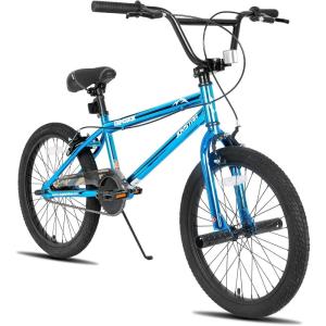 imageJOYSTAR Gemsbok 20 Inch Kids Freestyle BMX Bike for Boys Girls Ages 712 Years 20quot Kids Bicycles for Beginner Level Riders Dual Hand Brakes 2 Pegs Multiple ColorsBlue