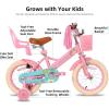 imageJOYSTAR 12 14 16 Inch Kids Bike with Training Wheels Girls Bike with Doll Seat Basket ampamp Streamers Kids Bicycle for Girls 27 Years Toddler Girl BikesPink