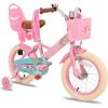 imageJOYSTAR 12 14 16 Inch Kids Bike with Training Wheels Girls Bike with Doll Seat Basket ampamp Streamers Kids Bicycle for Girls 27 Years Toddler Girl BikesPink