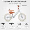 imageJOYSTAR 12 Inch Kids Balance Bike for 2 3 4 5 Years Old Boys Girls Lightweight Toddler Balance Bikes with Adjustable Handlebar and Seat Lightweight Gift BikeWhite