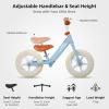 imageJOYSTAR 12 Inch Kids Balance Bike for 2 3 4 5 Years Old Boys Girls Lightweight Toddler Balance Bikes with Adjustable Handlebar and Seat Lightweight Gift BikeBaby Blue