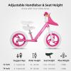 imageJOYSTAR 1214 Inch Kids Balance Bike for 18months5 Years Old Boys Girls Lightweight Toddler Balance Bikes with Footrest and Handlebar Basket or Doll SeatPink