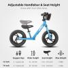 imageJOYSTAR 1214 Inch Kids Balance Bike for 18months5 Years Old Boys Girls Lightweight Toddler Balance Bikes with Footrest and Handlebar Basket or Doll SeatBlue