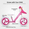 imageJOYSTAR 1214 Inch Kids Balance Bike for 18months5 Years Old Boys Girls Lightweight Toddler Balance Bikes with Footrest and Handlebar Basket or Doll SeatPink