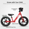 imageJOYSTAR 1214 Inch Kids Balance Bike for 18months5 Years Old Boys Girls Lightweight Toddler Balance Bikes with Footrest and Handlebar Basket or Doll SeatRed
