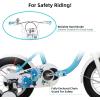 imageJOYSTAR Flower Girls Bike for Toddlers and Kids Ages 27 Year Old 12 14 16 Inch Kids Bike with Training Wheels Dual Handbrake and Basket Toddler Girl BicycleBlue