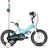 imageJOYSTAR Kids Bike for 27 Years Girls Boys wo Dual Handbrake 12 14 16 Inch Princess Girls Bike with Training Wheels Doll Seat Streamers Boys Bikes with Flag ampamp Water Bottle Kids BicycleZBlue