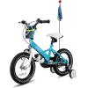 imageJOYSTAR Kids Bike for 27 Years Girls Boys wo Dual Handbrake 12 14 16 Inch Princess Girls Bike with Training Wheels Doll Seat Streamers Boys Bikes with Flag ampamp Water Bottle Kids BicycleZBlue
